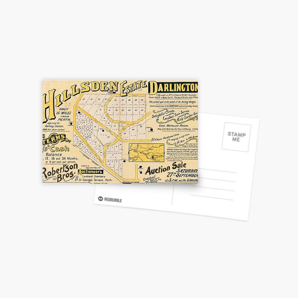 Map of Hillsden Estate, Darlington, Western Australia, 1913, State Library of Western Australia Postcard
