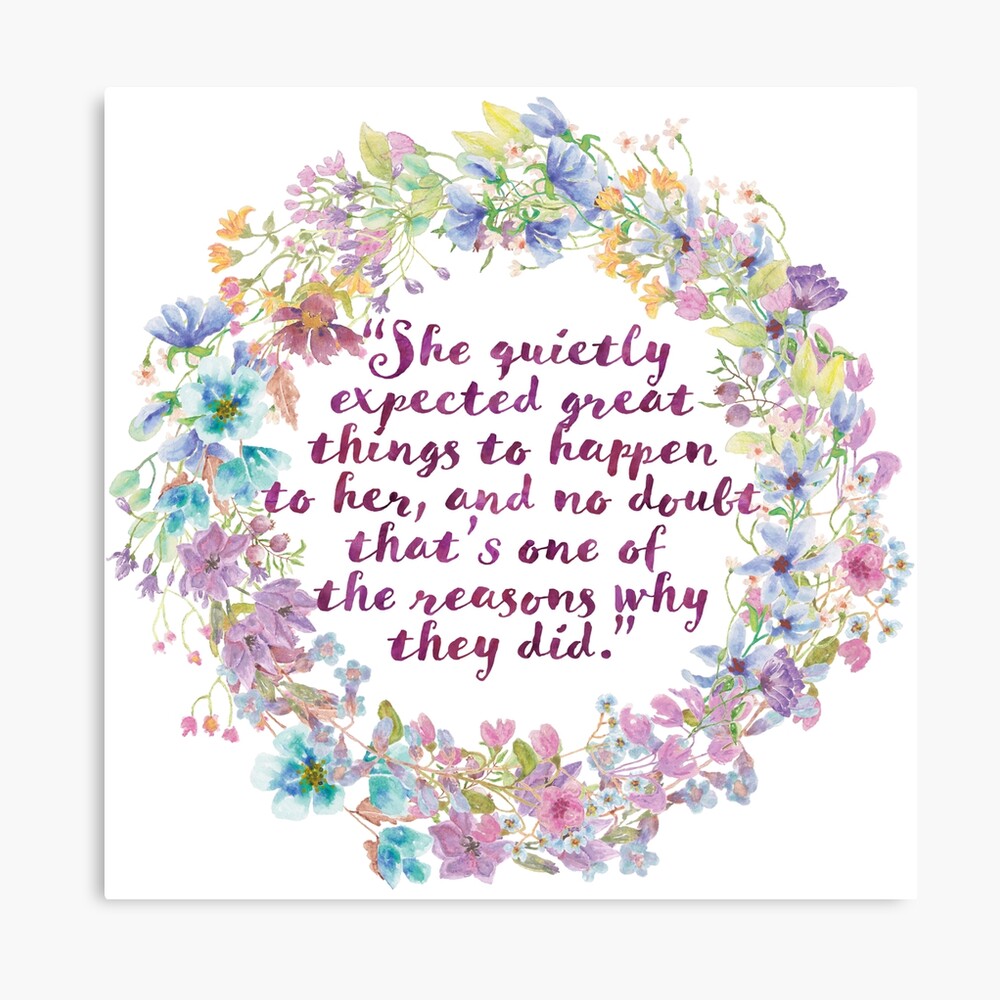 Impression Photo Elle S Attendait A De Grandes Choses Citation Inspirante De Zelda Fitzgerald Couronne De Fleurs Par Abdigitaldesign Redbubble