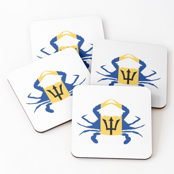 Item preview, Crab of Flag of Barbados. designed and sold by wickedcartoons.