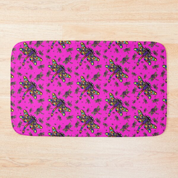 Item preview, Colourful Dragonflies. The original multi-coloured Dragonflyght - on Pink! by Amanda M Lucas designed and sold by Amanda Lucas.