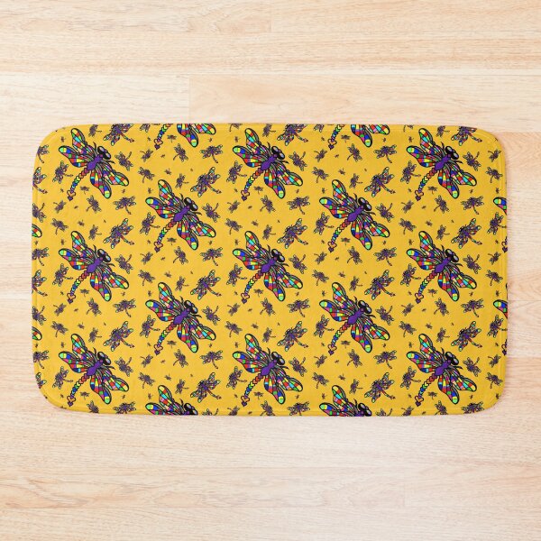 Item preview, Colourful Dragonflies. The original multi-coloured Dragonflyght - on Yellow! by Amanda M Lucas designed and sold by Amanda Lucas.