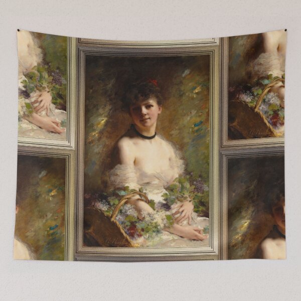 Item preview, Young Woman with Flower Basket by Charles Joshua Chaplin designed and sold by Xzendor7 Digital Art Creations.