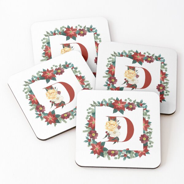 Artikelvorschau, "D" Monogramm Kranz mit Blumen entworfen und verkauft von gsproductsgs.