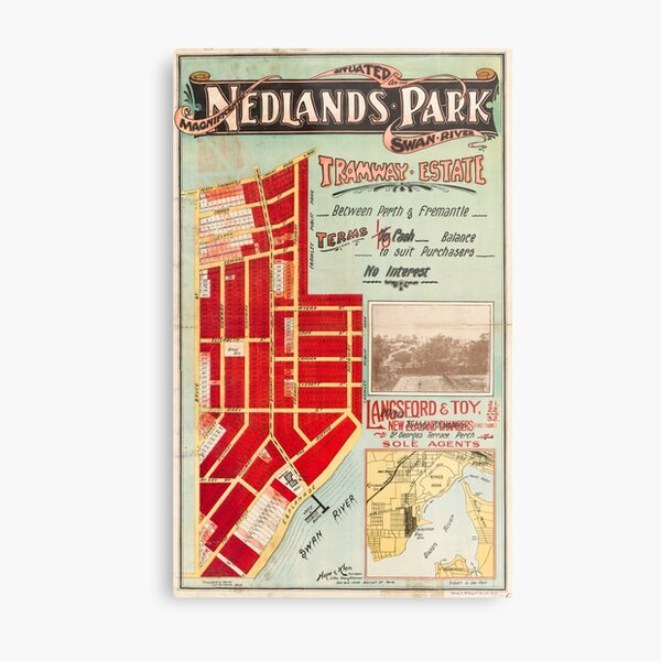 Map of Nedlands Park Tramway Estate, Perth, Western Australia, 1910, State Library of Western Australia Metal Print