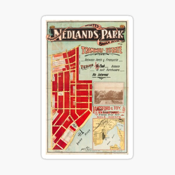 Map of Nedlands Park Tramway Estate, Perth, Western Australia, 1910, State Library of Western Australia Sticker