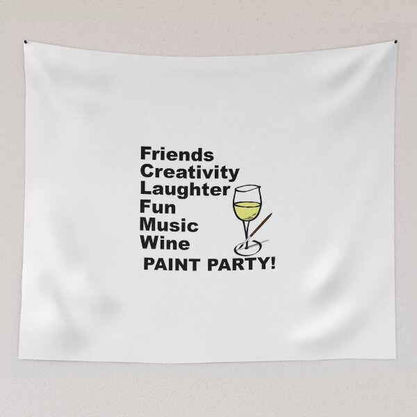 Item preview, Friends Creativity laughter Fun Music Wine PAINT PARTIES (white Wine) designed and sold by theartsycottage.