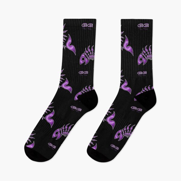 Item preview, GoGo The Fish - Ultraviolet on Black with White Outline [Sml] by Amanda M Lucas designed and sold by Amanda Lucas.