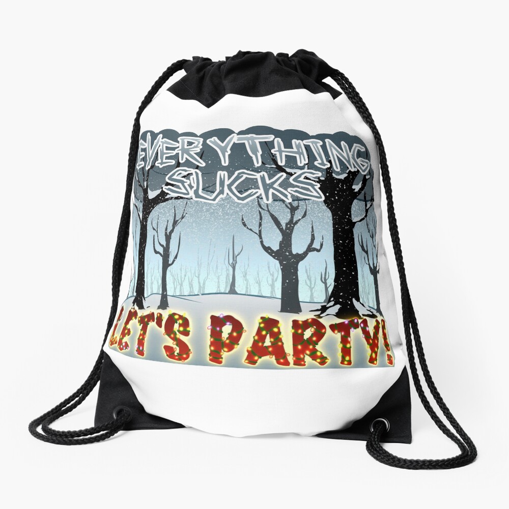 Winter Holidays Drawstring Bag