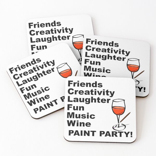 Item preview, Copy of Friends Creativity laughter Fun Music Wine PAINT PARTIES (white Wine) designed and sold by theartsycottage.