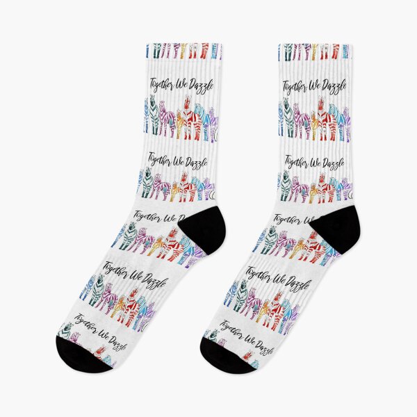 Item preview, Together We Dazzle Rainbow Zebras designed and sold by Blank Expectations.