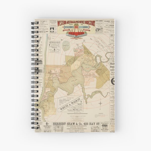 Western Australia Post Office Directory Map of Perth & Fremantle and their suburbs, 1900, State Library of Western Australia Spiral Notebook