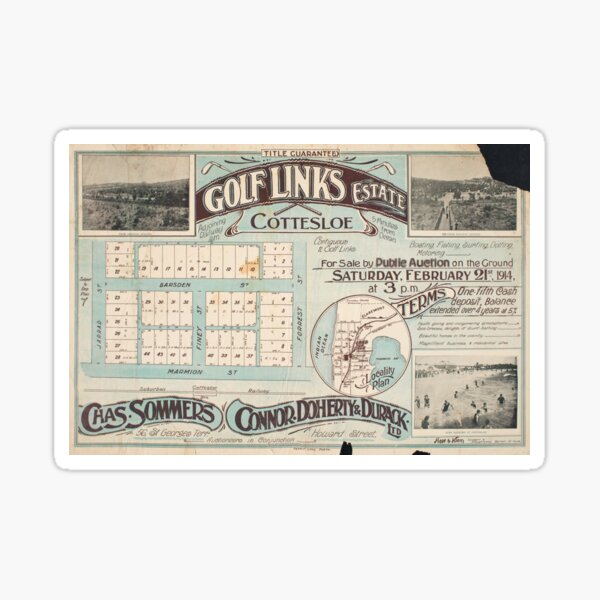 Golf Links Estate Cottesloe, 1914,  Perth, Western Australia, 1920, State Library of Western Australia Sticker