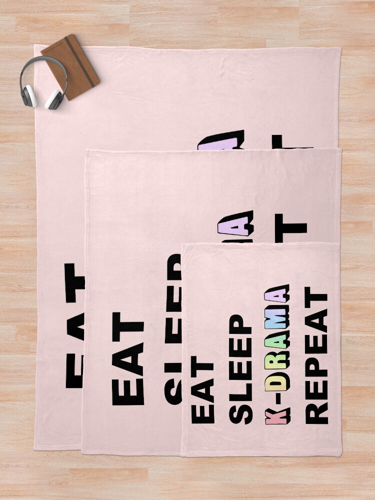 Alternate view of Eat Sleep K-Drama Repeat Throw Blanket