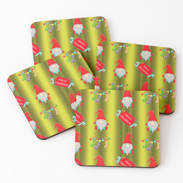 Item preview, Cute Christmas Gnomes on Chartreuse Green designed and sold by GraphicAllusion.