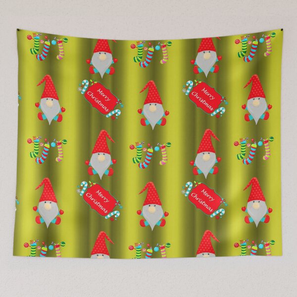 Item preview, Cute Christmas Gnomes on Chartreuse Green designed and sold by GraphicAllusion.