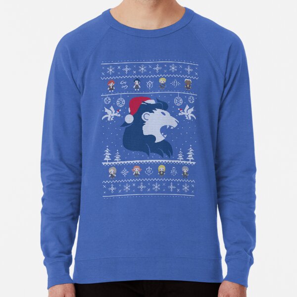 Blue Lions Ugly Christmas Sweater Lightweight Sweatshirt