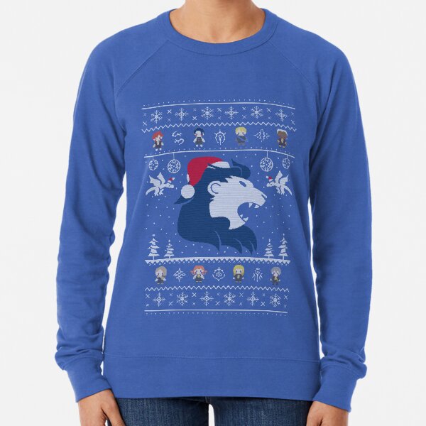 Blue Lions Ugly Christmas Sweater Lightweight Sweatshirt