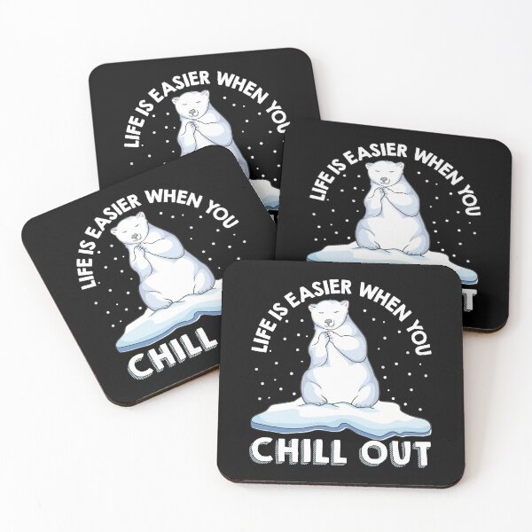 Item preview, Life Is Easier When You Chill Out Polar Bear Pun designed and sold by perfectpresents.