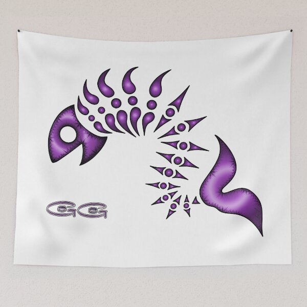 Item preview, Gogo the Fish - Black Outline -Ultraviolet by Amanda M Lucas designed and sold by Amanda Lucas.