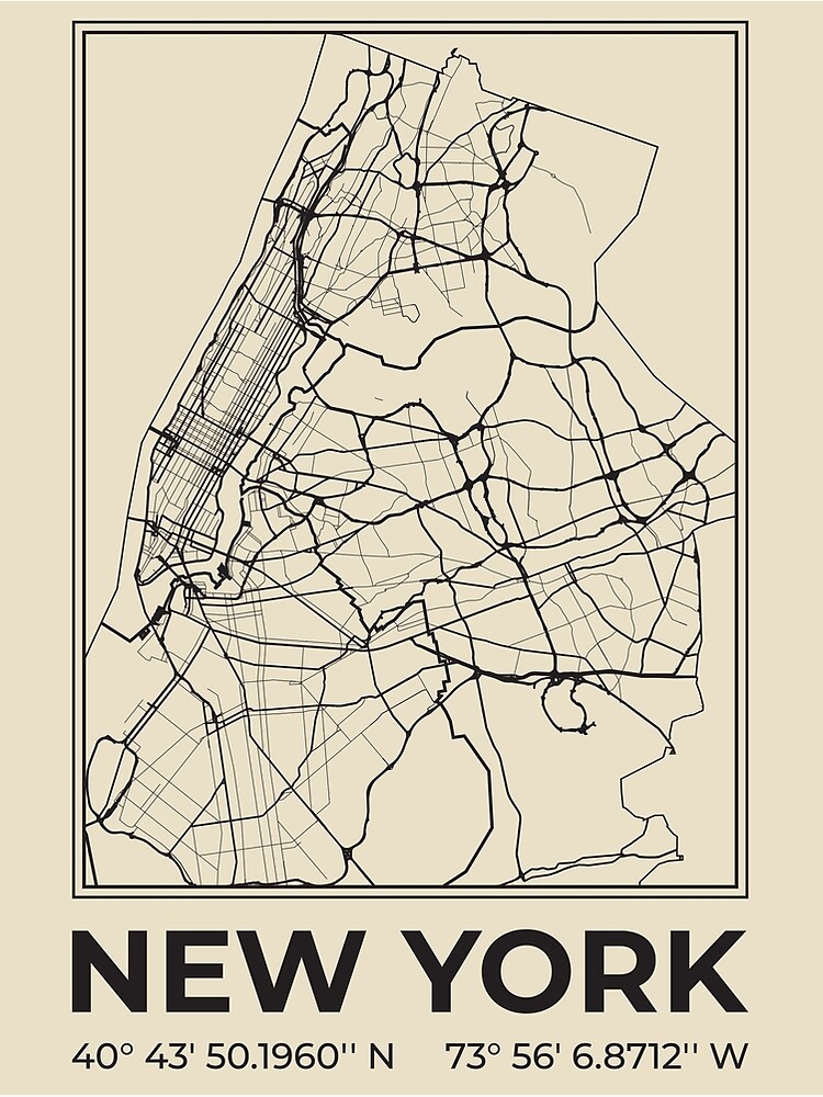 New York minimalist map Premium Matte Vertical Poster sold by Erika
