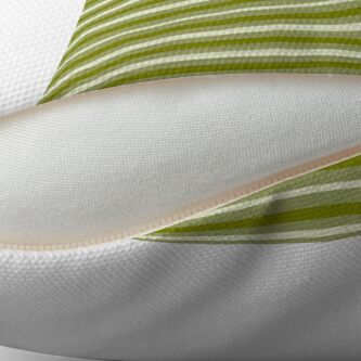 Alternate view of Dinner Stripes - Lemon Green Throw Pillow
