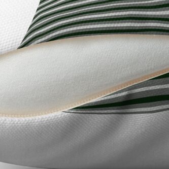 Alternate view of Dinner Stripes - Deep Green Throw Pillow