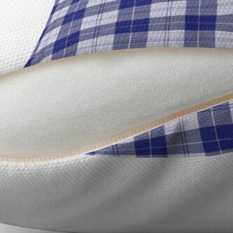 Alternate view of Rich Tartan - Blue / White Throw Pillow