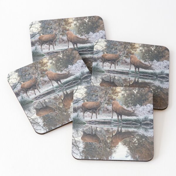 Item preview, Reflection Perfection winter Stags in frost designed and sold by Junkyardmax.