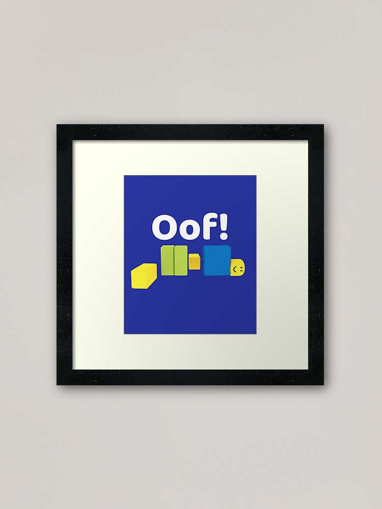 Roblox Oof Gaming Noob Framed Art Print By Smoothnoob Redbubble - oof roblox character noob