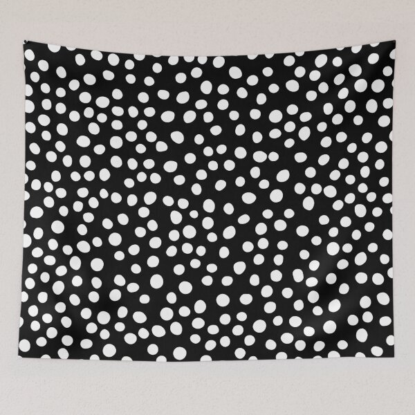 Item preview, Christmas Snow, White Dots on Black designed and sold by meggydesigns.