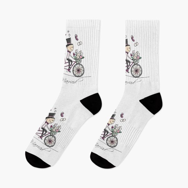 Item preview, Just married. Bride and groom riding on bicycle designed and sold by Kudryashka.