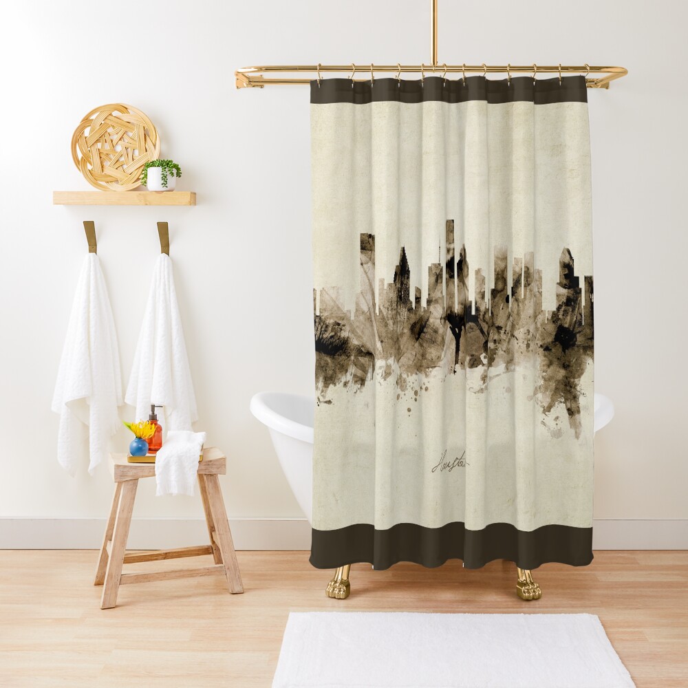 Houston Texas Skyline Shower Curtain