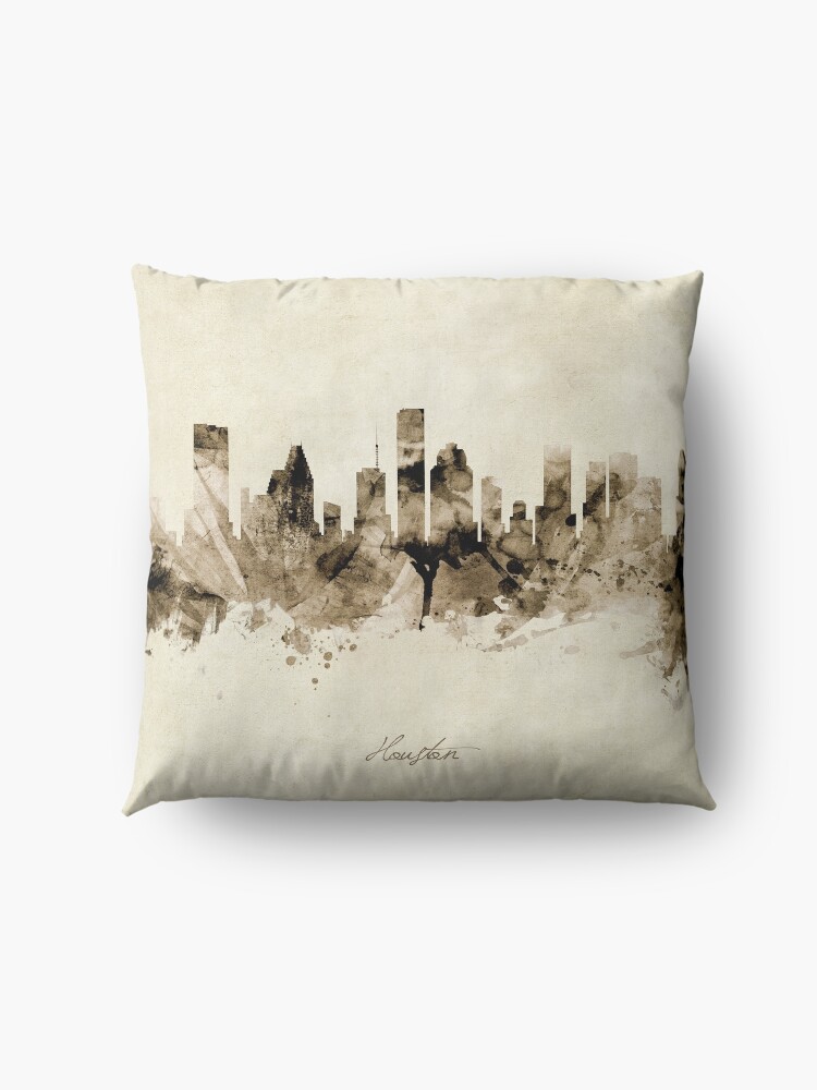 Alternate view of Houston Texas Skyline Floor Pillow