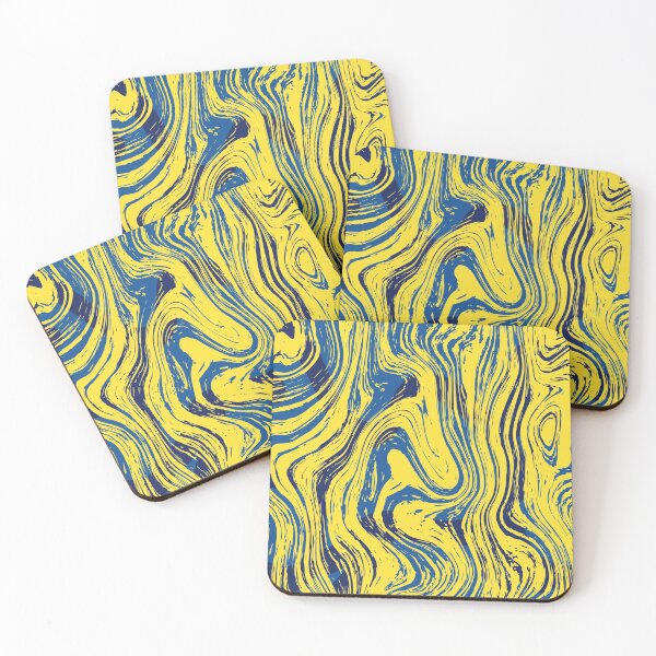 Item preview, Marbled Yellow and Blue	 designed and sold by RoxanneG.