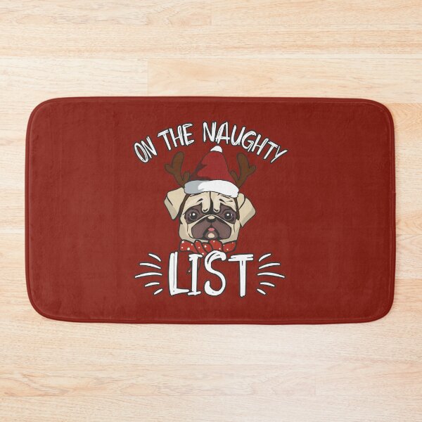 Item preview, Christmas mops I'm on the naughty list and I regret nothing pug Santa dog cute puppy face designed and sold by alenaz.