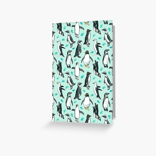 Aperçu de l'œuvre Beaucoup de petits pingouins sur menthe créée et vendue par micklyn.