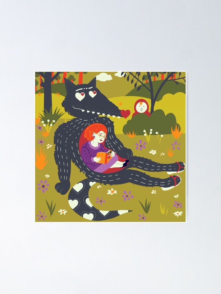 The Wolf Eats The Grandmother Of The Little Red Riding Hood Poster By Mimietrouvetou Redbubble