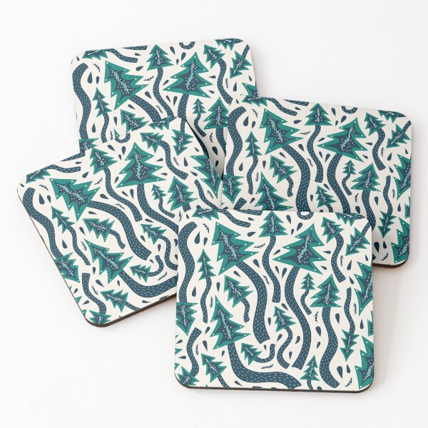 Item preview, Wiggly Forest Winter Trees Pattern designed and sold by rocketandindigo.