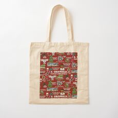 Christmas Vacation Collage Cotton Tote Bag