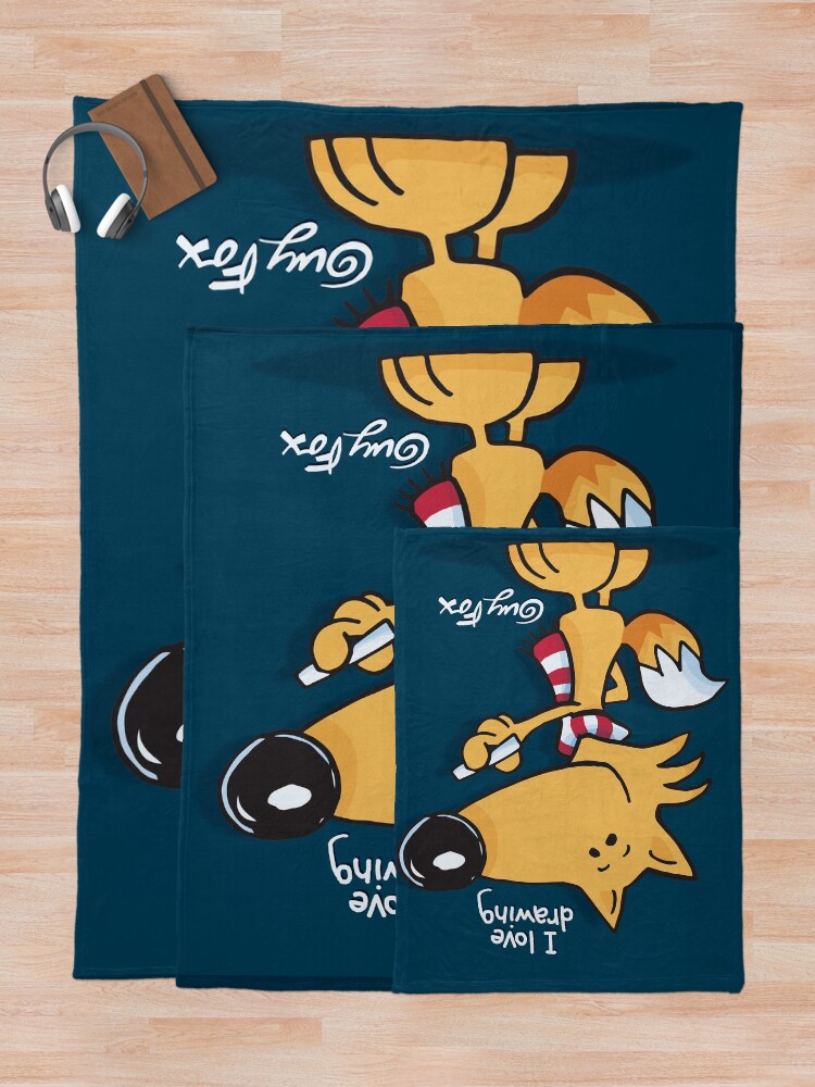 Thumbnail 5 of 6, Throw Blanket, Guy Fox I Love Drawing (Chalkboard) designed and sold by GuyFox.