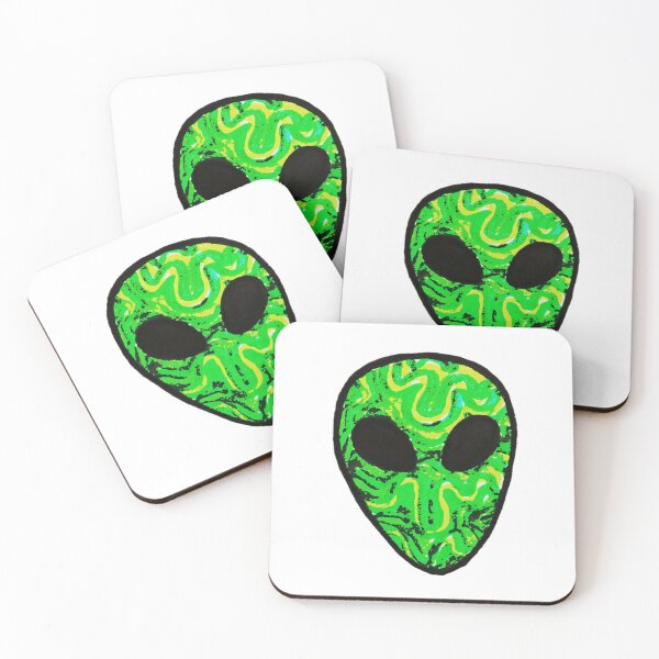 Item preview, Bright green alien face designed and sold by Gigilorient.