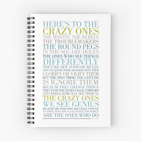 Aperçu de l'œuvre Les fous de Steve Jobs en couleur créée et vendue par TypographyTales.