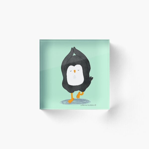 Yoga Penguin Acrylic Block