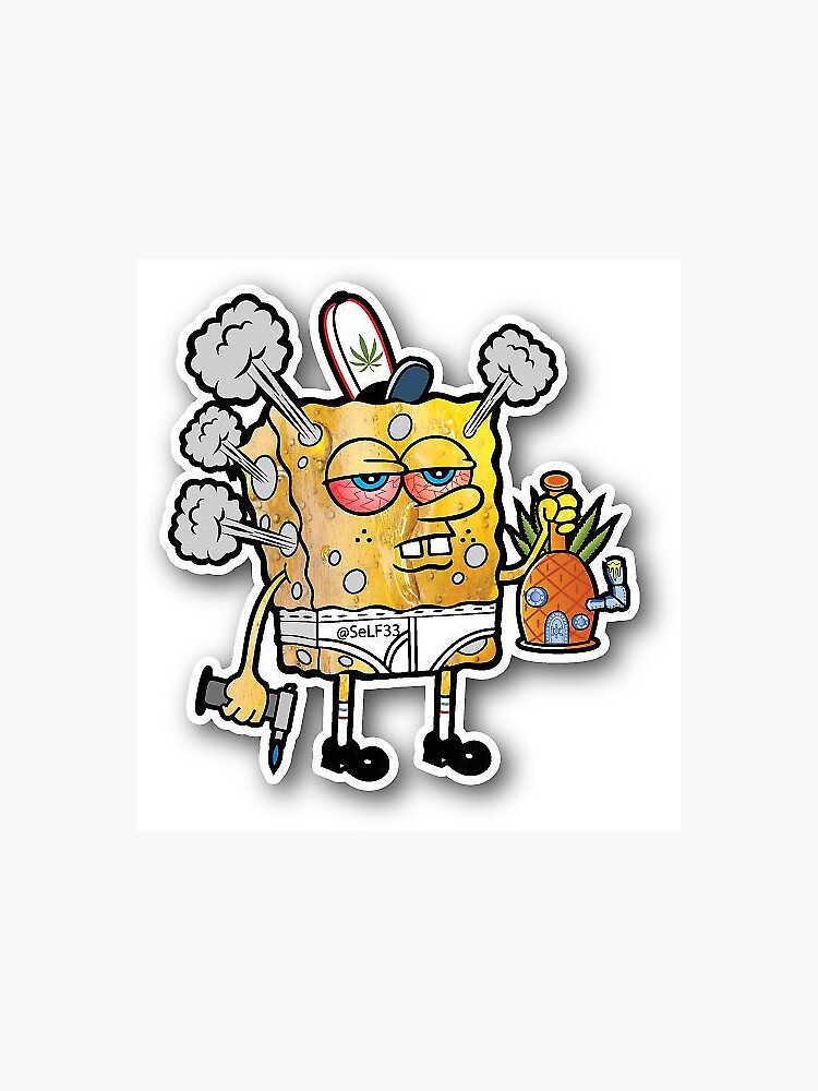  High  Spongebob  Sticker by samwozniak8 Redbubble