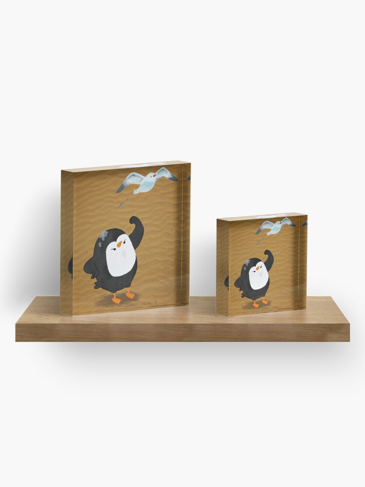 Alternate view of Grumpy Penguin and the Seagull Acrylic Block