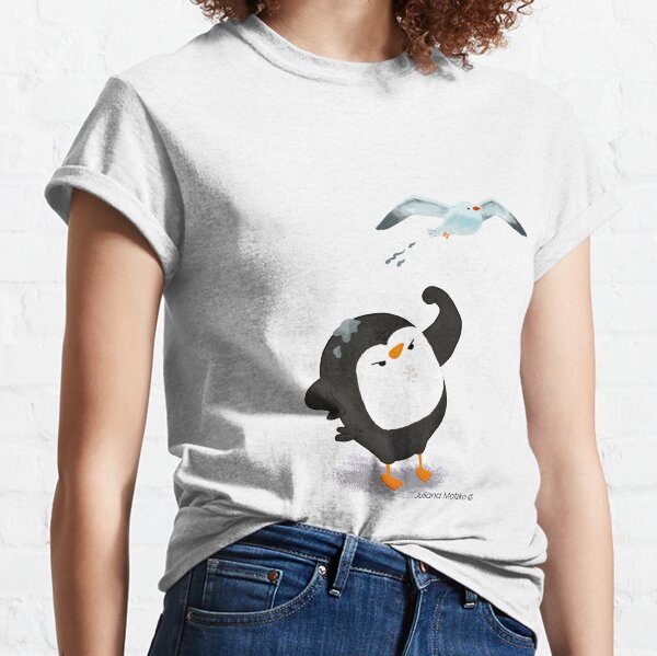 Grumpy Penguin and the Seagull Classic T-Shirt