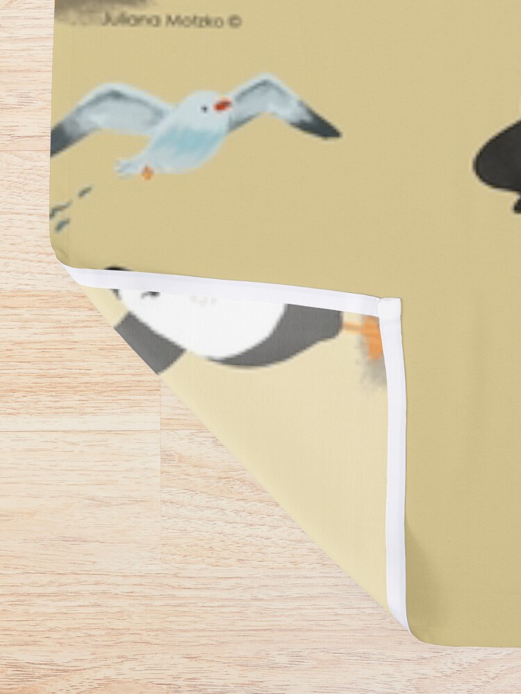 Alternate view of Grumpy Penguin and the Seagull Shower Curtain