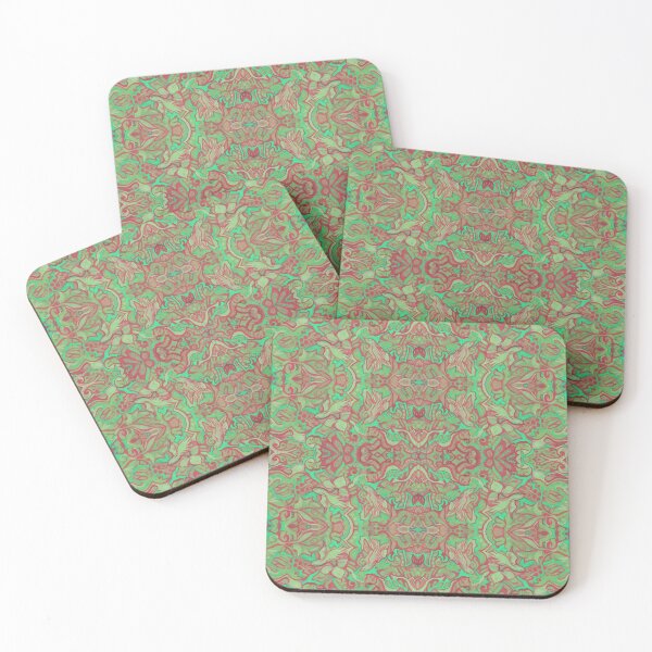 Item preview, Birds Arabesque, Oriental Bohemian Pattern, Red Green designed and sold by Julia Khoroshikh.