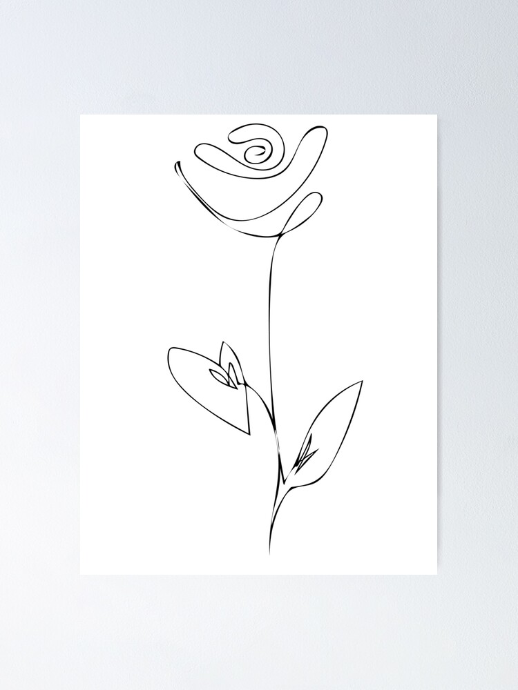 "Blume - one line drawing - line art" Poster von quali-shirts | Redbubble