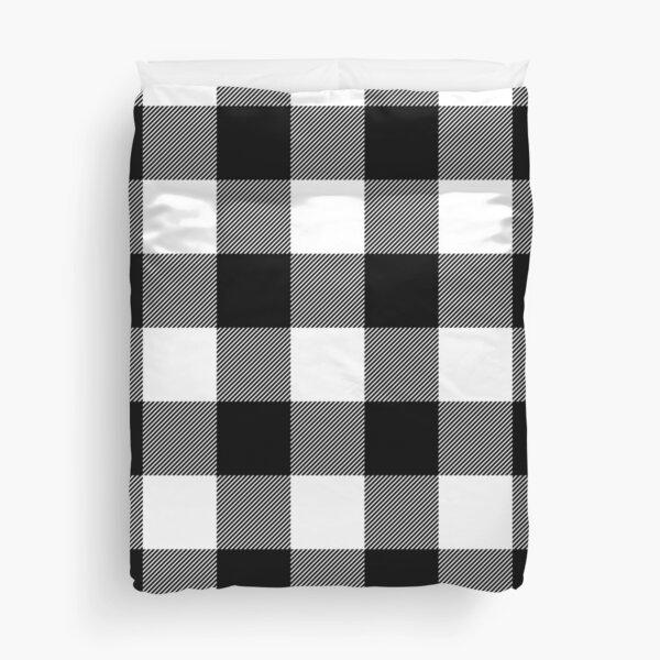 Black and White Plaid Duvet Cover